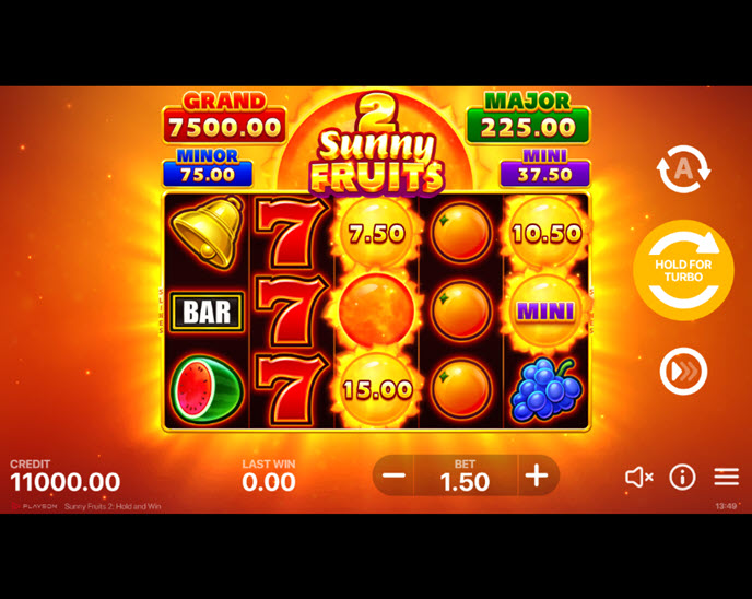 sunny fruits 2: hold and win