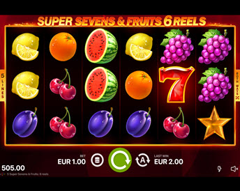 super sevens & fruits: 6 reels