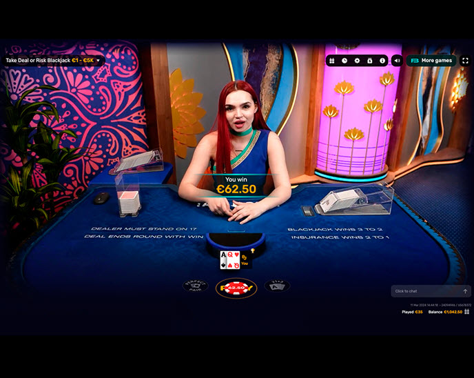 take deal or risk blackjack