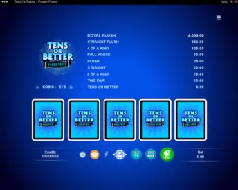 tens or better – power poker