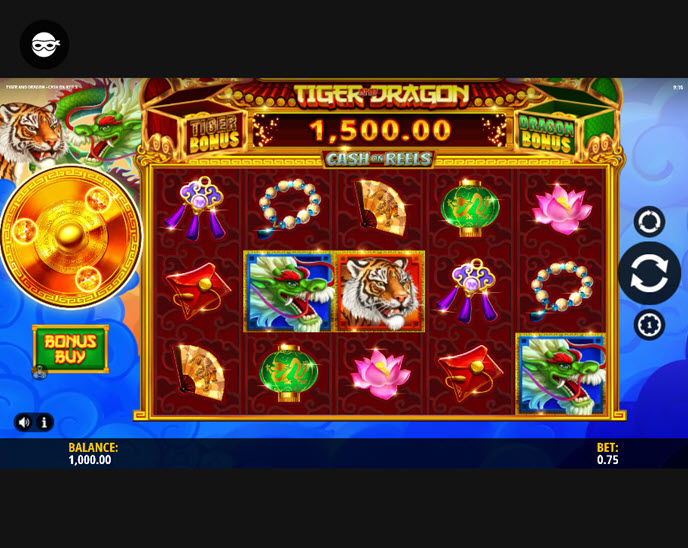 tiger and dragon - cash on reels