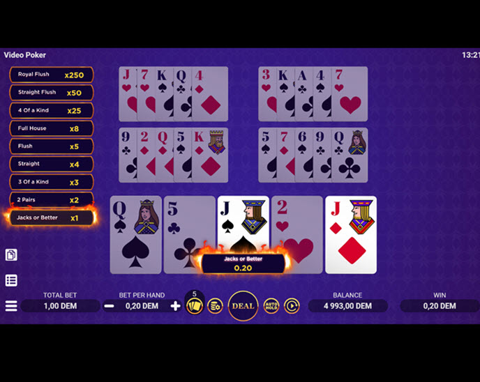 video poker (evoplay)