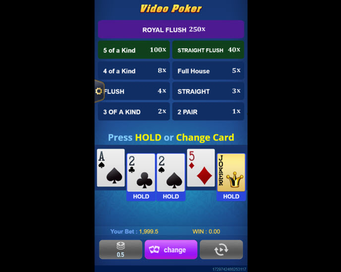 video poker (tada gaming)