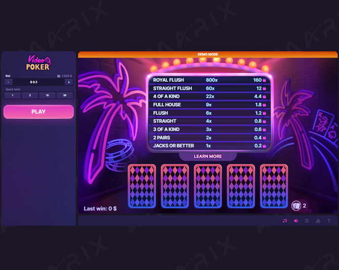 video poker (amarix)