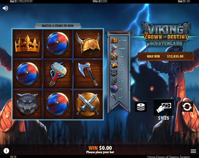 viking crown scratchcard