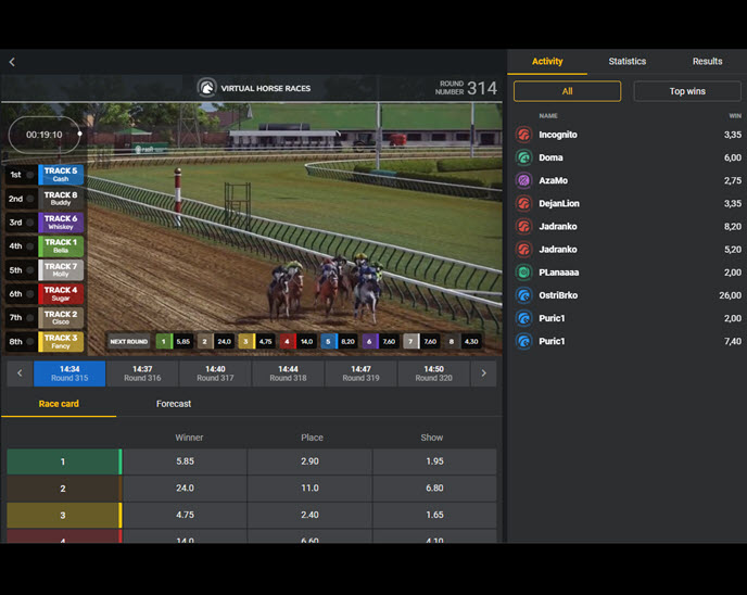 virtual horse races