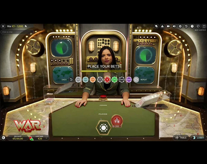 war (evolution gaming)
