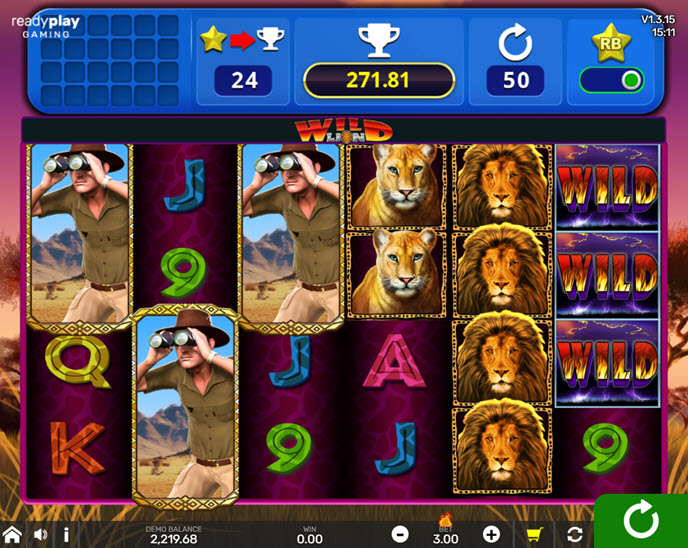wild lion with reel bingo