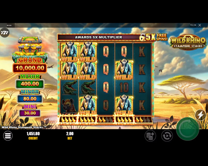 wild rhino stampede stacks