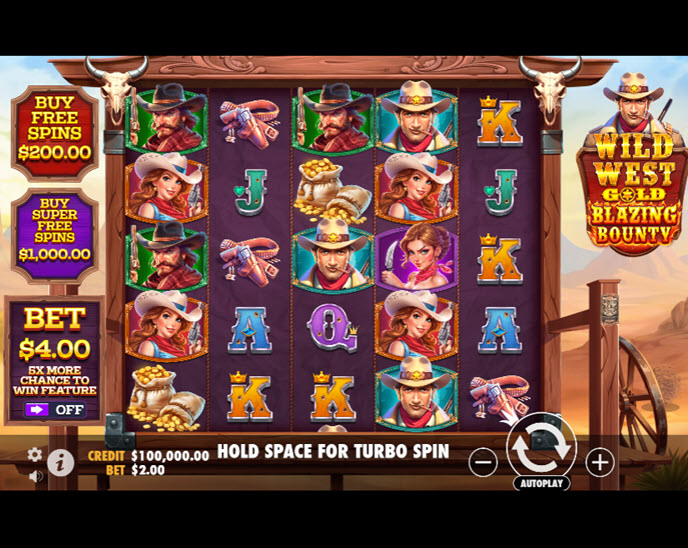 wild west gold blazing bounty
