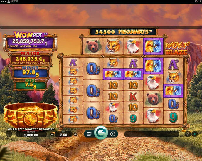 wolf blaze wowpot! megaways