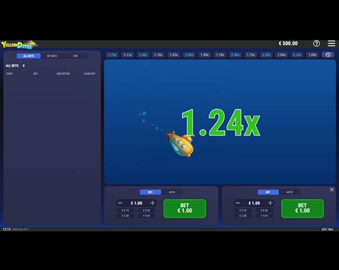 yellow diver – crash game
