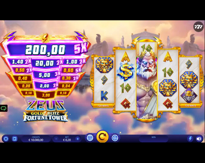 zeus gold blitz fortune tower