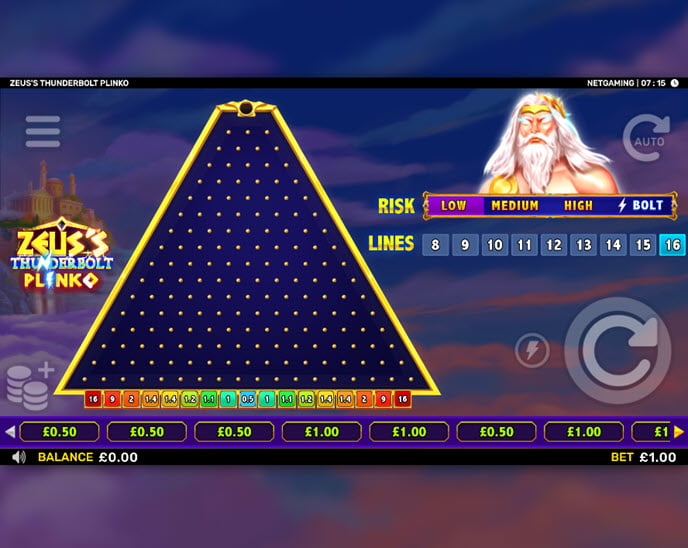 zeus’s thunderbolt plinko